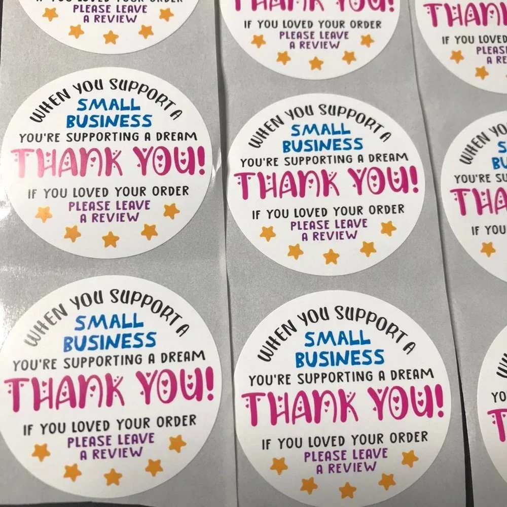 500 thank you for support my small business sticker roll 1.5 inch